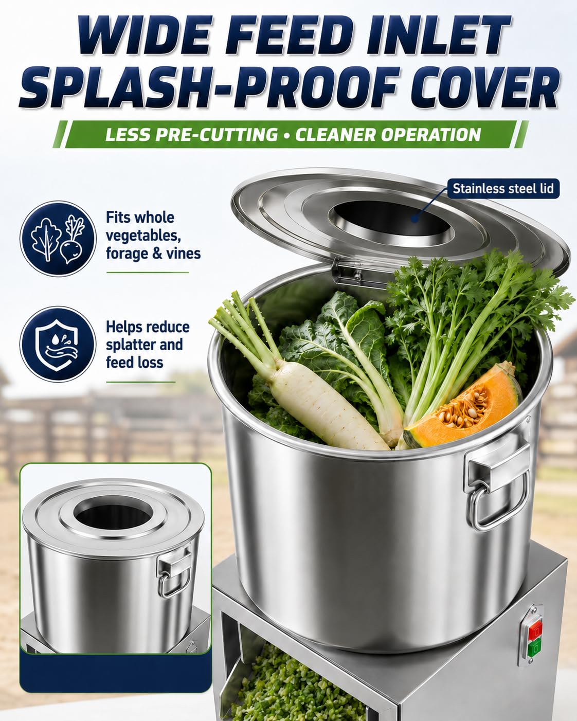 Tritatutto Elettrico Professionale per Verdure, Robot da Cucina Professionale da 3500 Giri/Min, Robot da Cucina per Pollame in Acciaio Inossidabile con Ampia Apertura di Ingresso 1000w