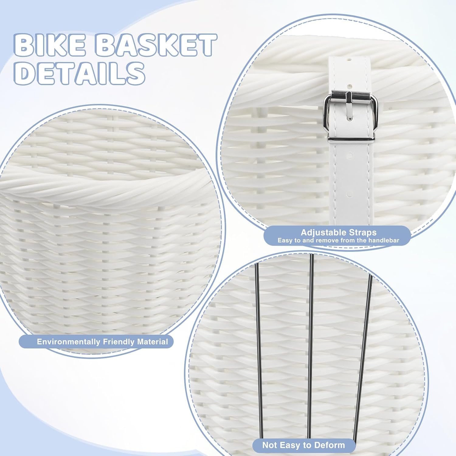 ZUKKA Bike Basket Kids Hand-Woven Waterproof Basket with Adjustable Leather Straps Mini Handlebar Bike Basket for Kids Bike Scooter