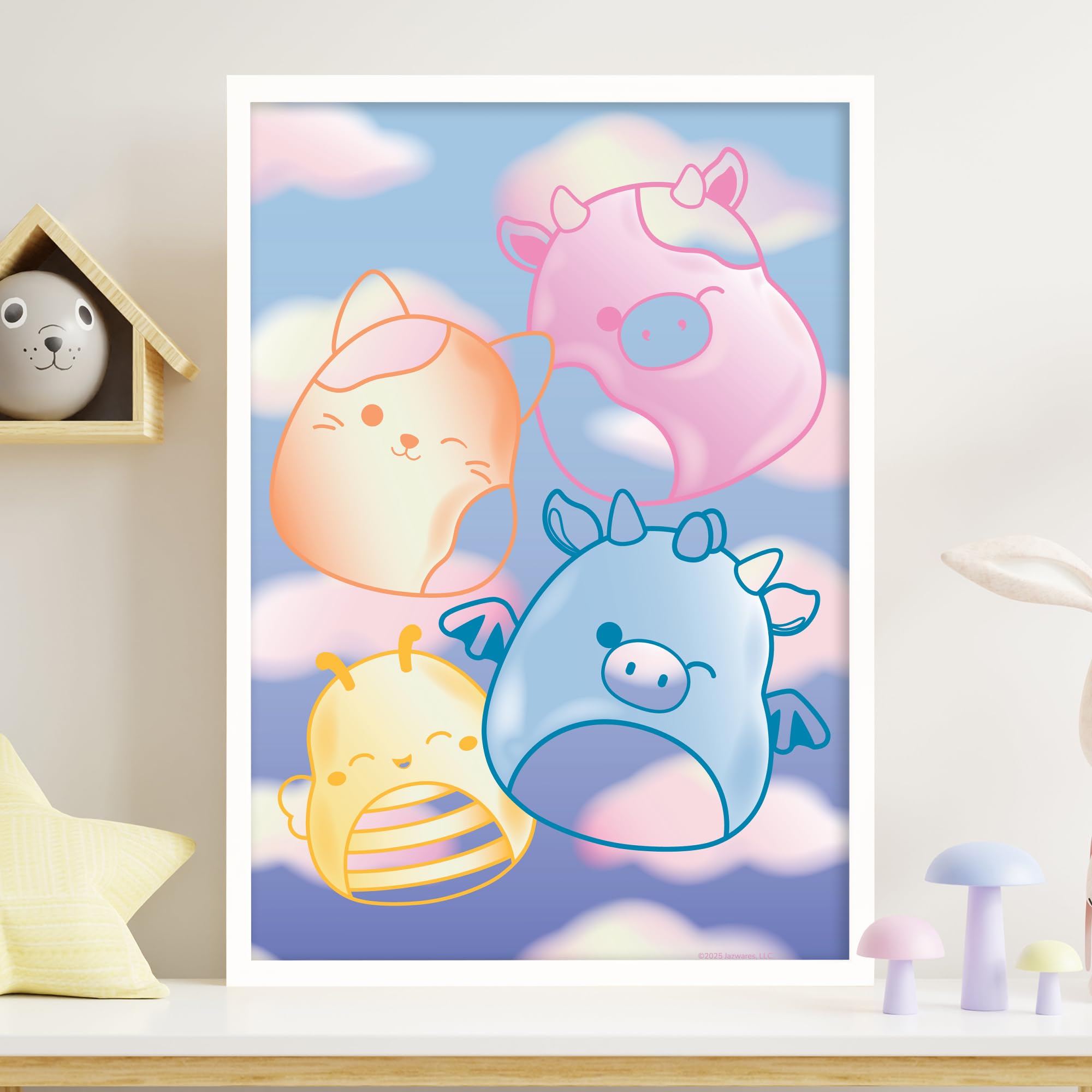 Squishmallows Print - 4 Characters Dreamscape Poster Wall Art (42cm x 59.4cm - A2)