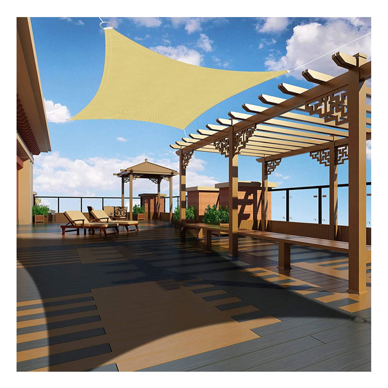 Auvent extérieur rectangulaire 2x3m et voile d'ombrage étanche pour repas de terrasse de jardin