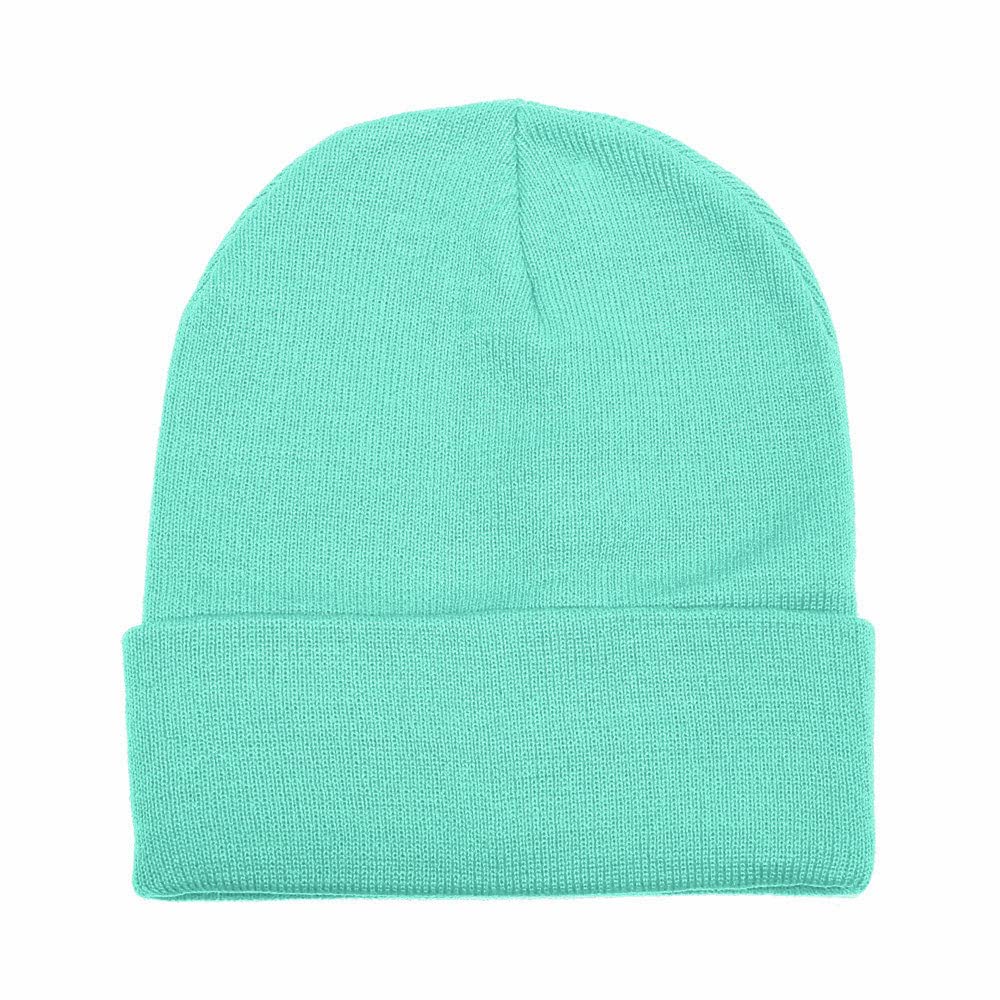 Gelante Mężczyźni kobiety ciepła dzianinowa czapka z mankietami zwykła czapka beanie czapka z czaszką.