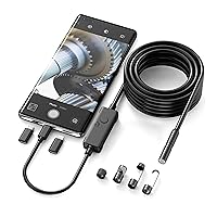 Vista 10 de Cámara endoscopio HD 1920P con 8 luces, boroscopio ultra maniobrable de 9.8 pies para teléfonos inteligentes, práctica inspección ligera