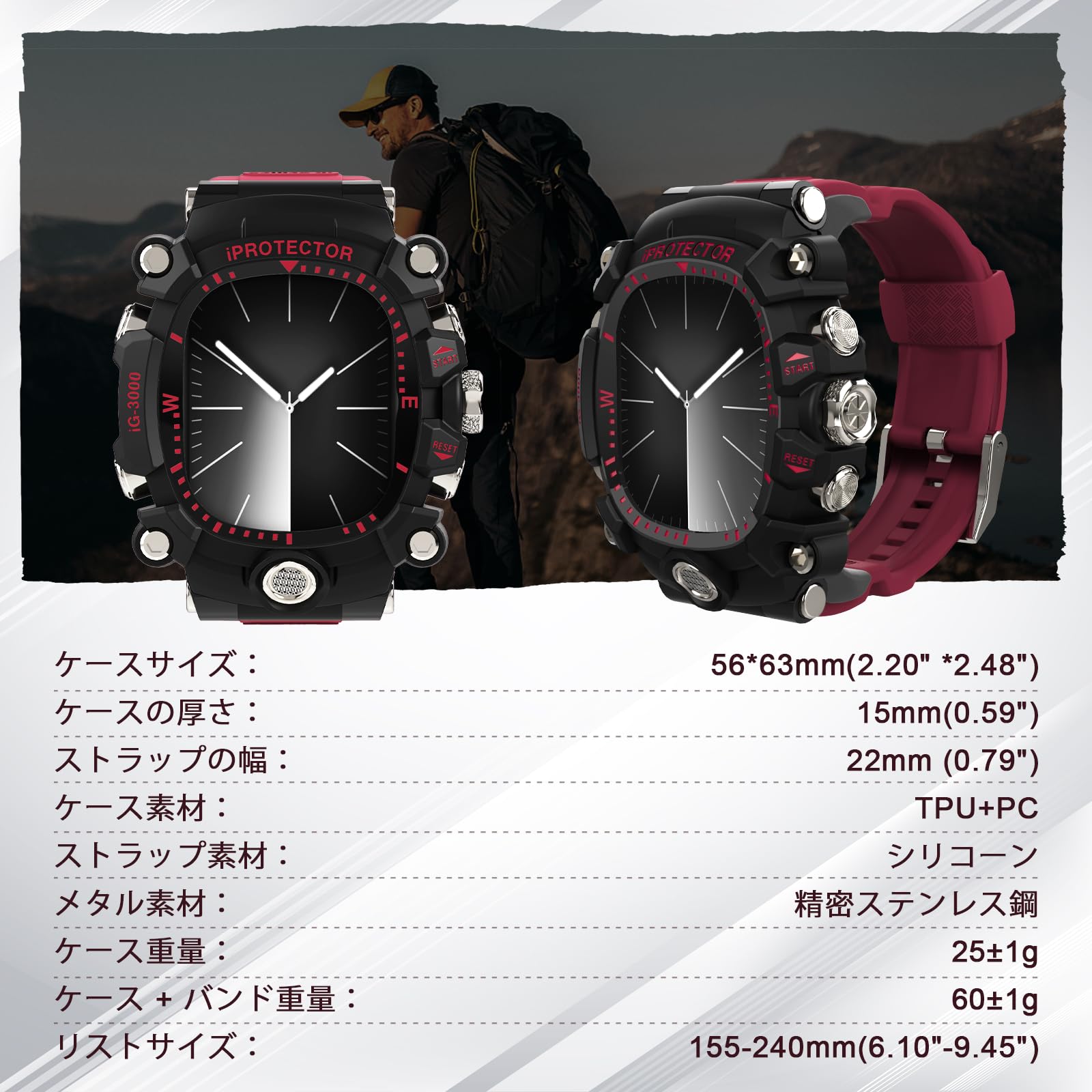 Amazon.co.jp: YiMingSun iG-3000 改良された時計ケース、Apple Watch