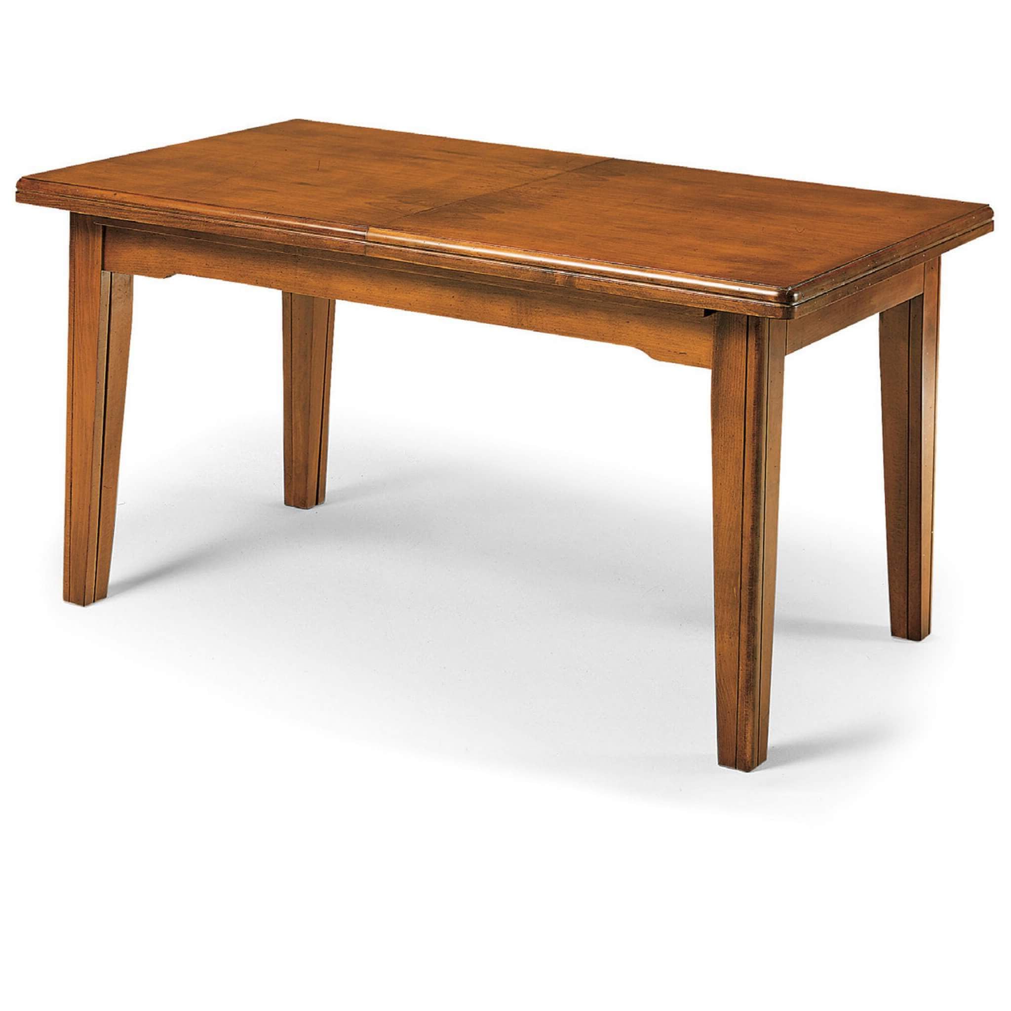 milani home - tavolo da pranzo allungabile 160-340 x 85 cm, legno massello, noce