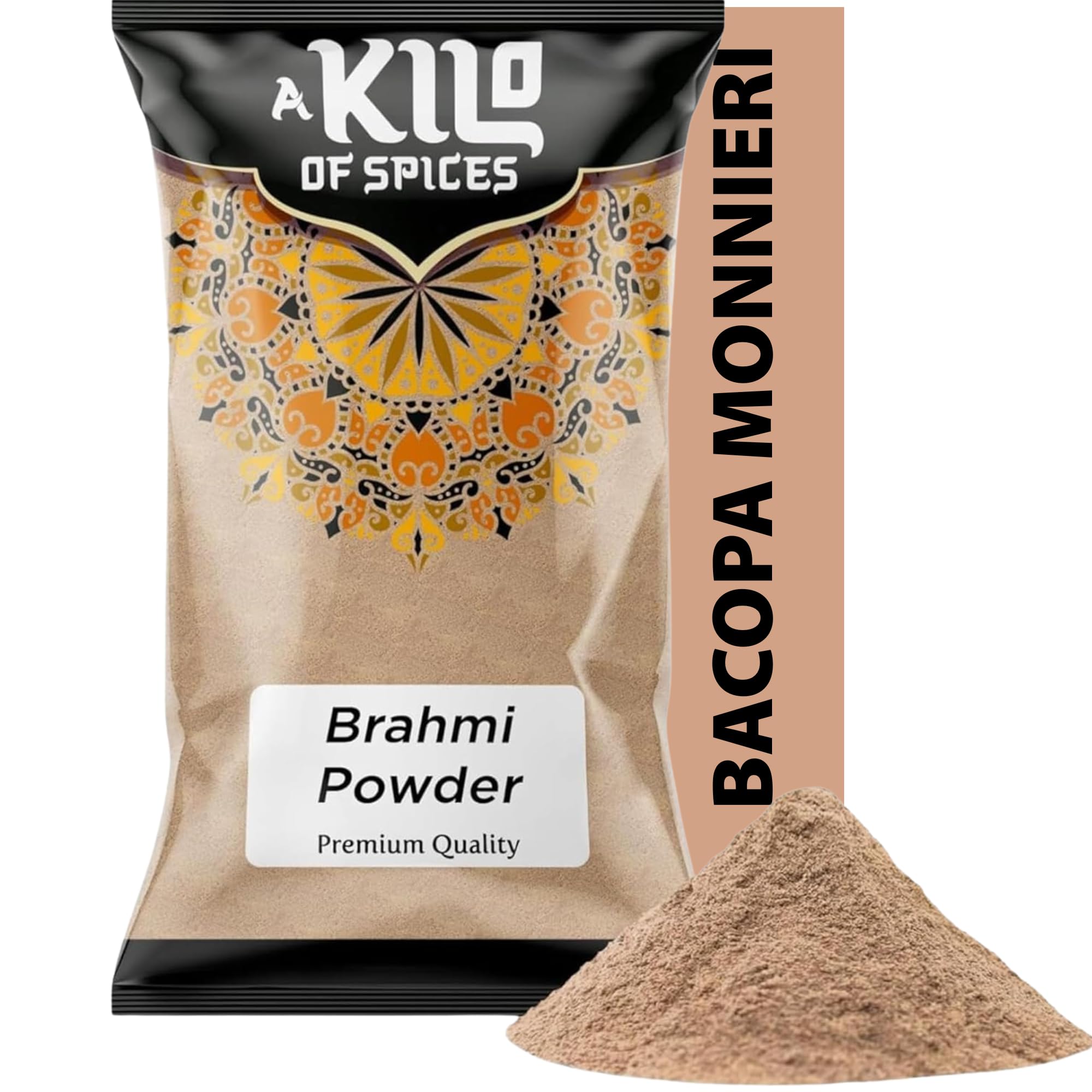 A Kilo of Spices | Premium Bacopa Monnieri, Brahmi Leaves Powder 1 Kg | Natural Herb for Tea, Hair Care, Skin Care | Helps Enhance Focus & Holistic Wellness - Non-GMO, Vegan