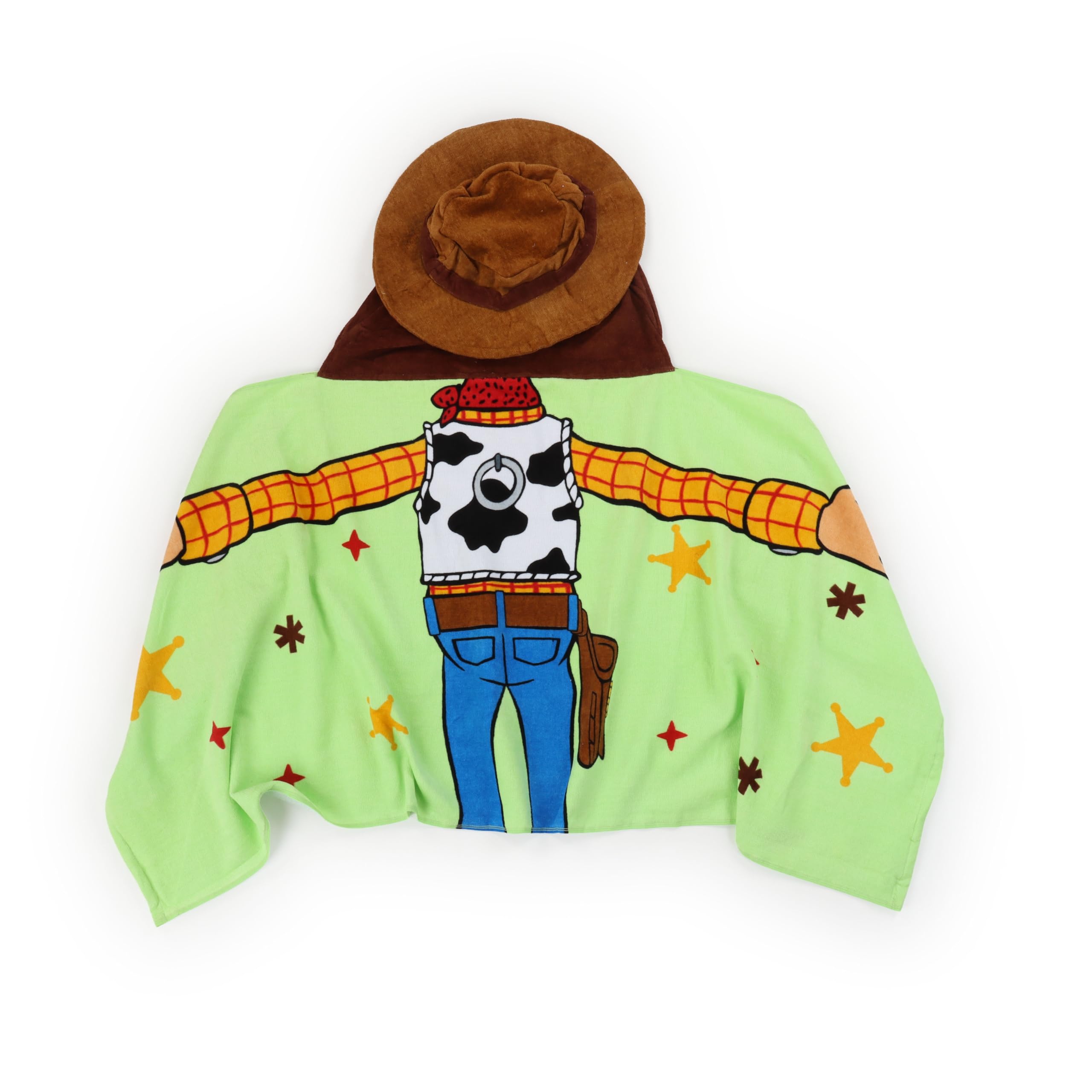 Jay Franco Disney Pixar Toy Story Woody - koc z kapturem 56 × 56 cm dla dzieci, super miękki do łazienki, plaży, basenu i podróży, oficjalnie licencjonowany produkt, zielony