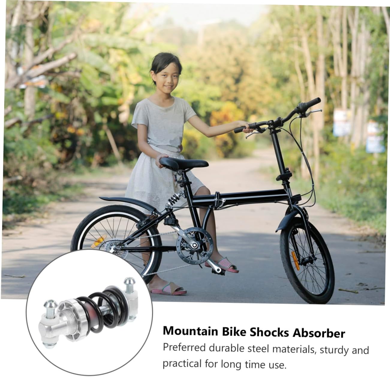 Mountain Bike Rear Spring Shocks 100mm 500lb Coil Shock Absorber for Electric Bikes Off-road Cycling Suspension Replacement