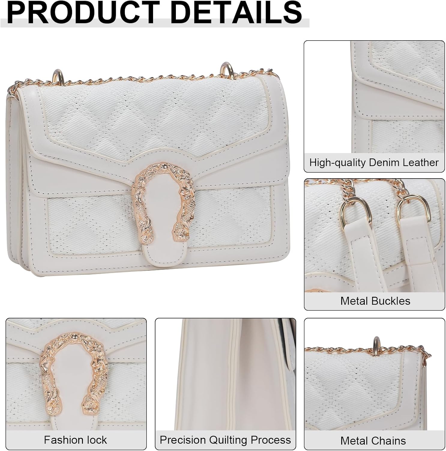 Aiqudou Crossbody Bag and Satchel Purse for Women - Fashion Snake Print Chain Purse Luxury PU Leather HandBag - Image 7