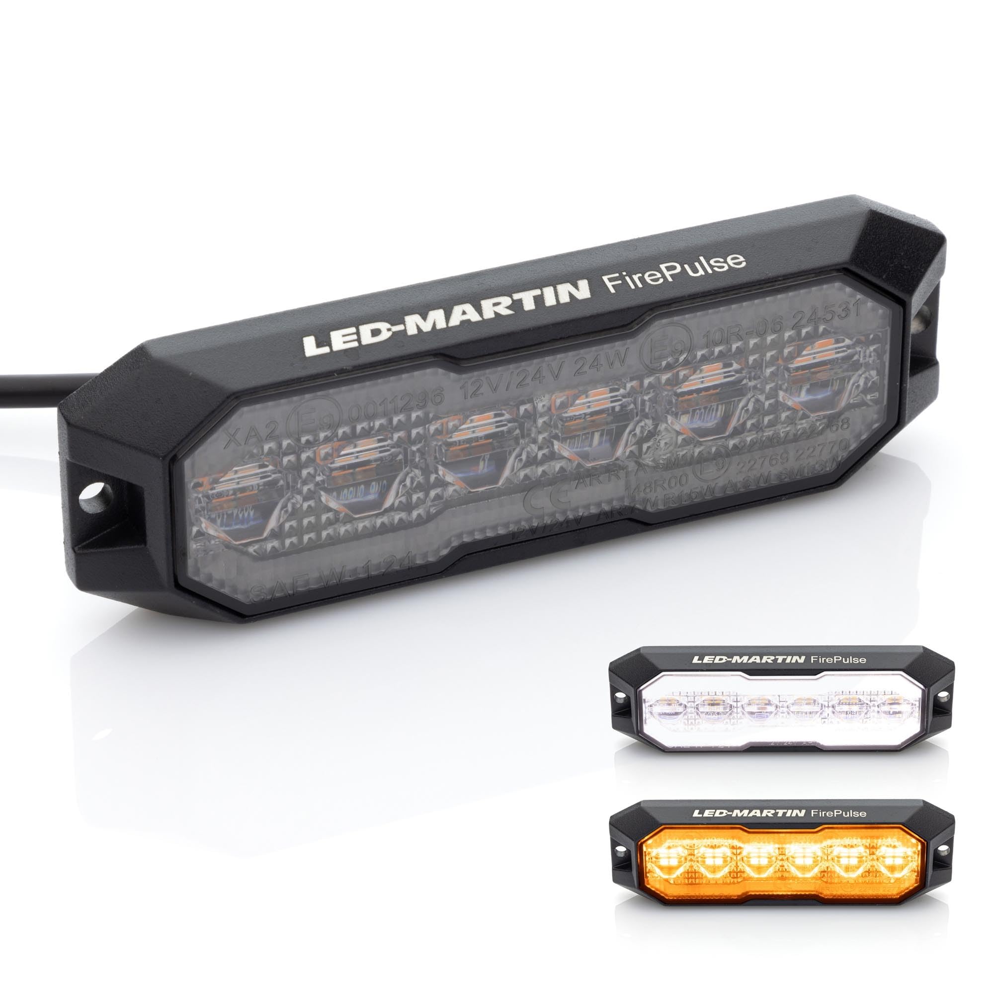 LED-MARTIN FirePulse Rückfahrscheinwerfer + Warnleuchte – Getönte Scheibe, Alu-Gehäuse, 10–33 V, ECE-geprüft