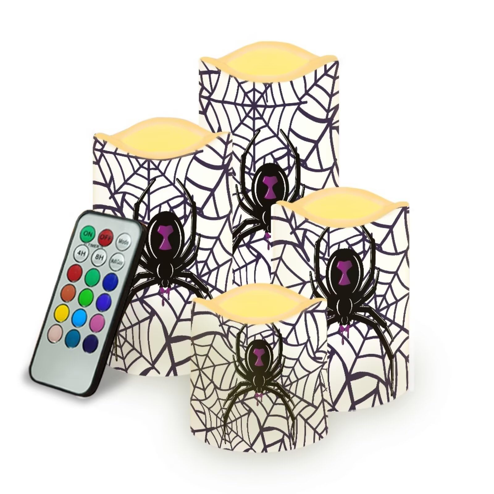 Halloween Gothic Spider Flameless LED Candles