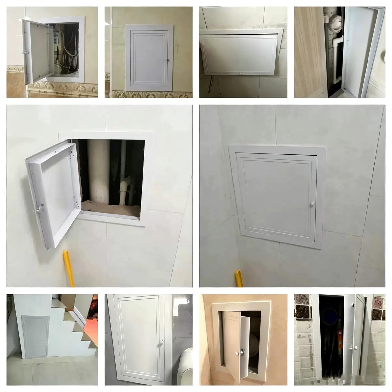 Panel Dostępu Drzwiczki Rewizyjne do Zaworów Wodnych/Systemów Kanałów, Drzwiczki Rewizyjne z Ramą Aluminiową i Panelem Ocynkowanym, Zamknięcie Klapy Rewizyjnej Lazienka(10x20in(25x50cm))