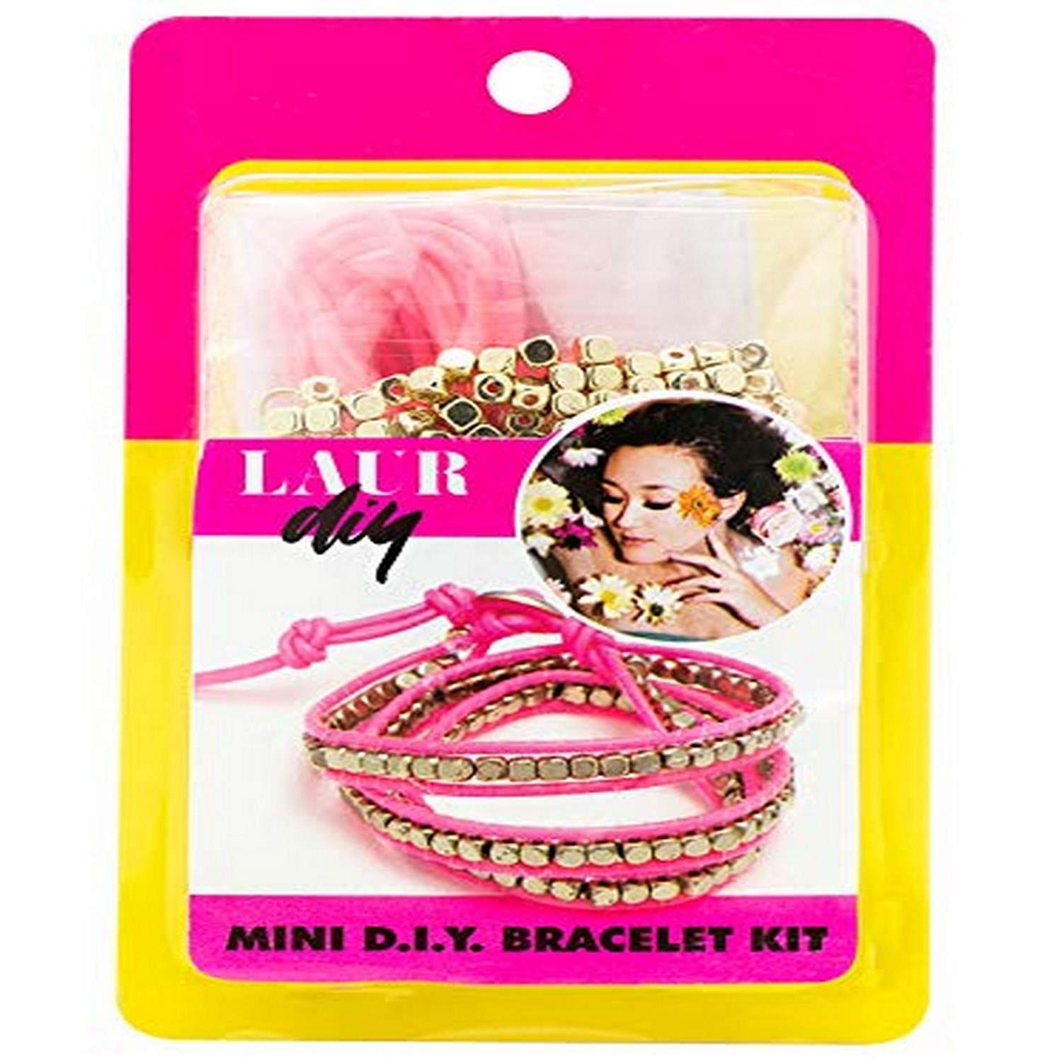 LaurDIYPink Gold Wrap Cord Bracelet MINI DIY KIT, Multicolor
