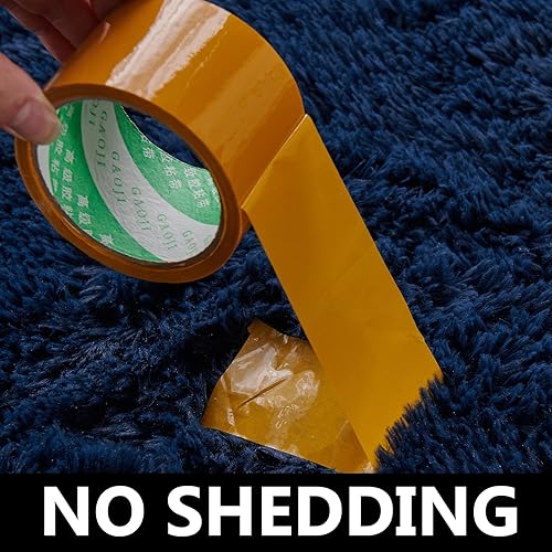 Miniatura 4 de FJZFING Alfombra redonda azul marino ultrasuave de felpa moderna de 5 x 5 pies para dormitorio de niños, alfombra circular esponjosa para cuarto de