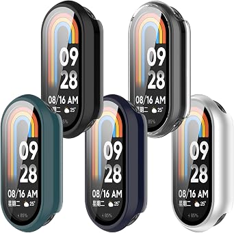 Compatible with Xiaomi Mi Smart Band 10 Screen Protector, Full Coverage Protective Cases Cover for Xiaomi Mi Smart Band 10 10NFC Accessories 5Pack-A