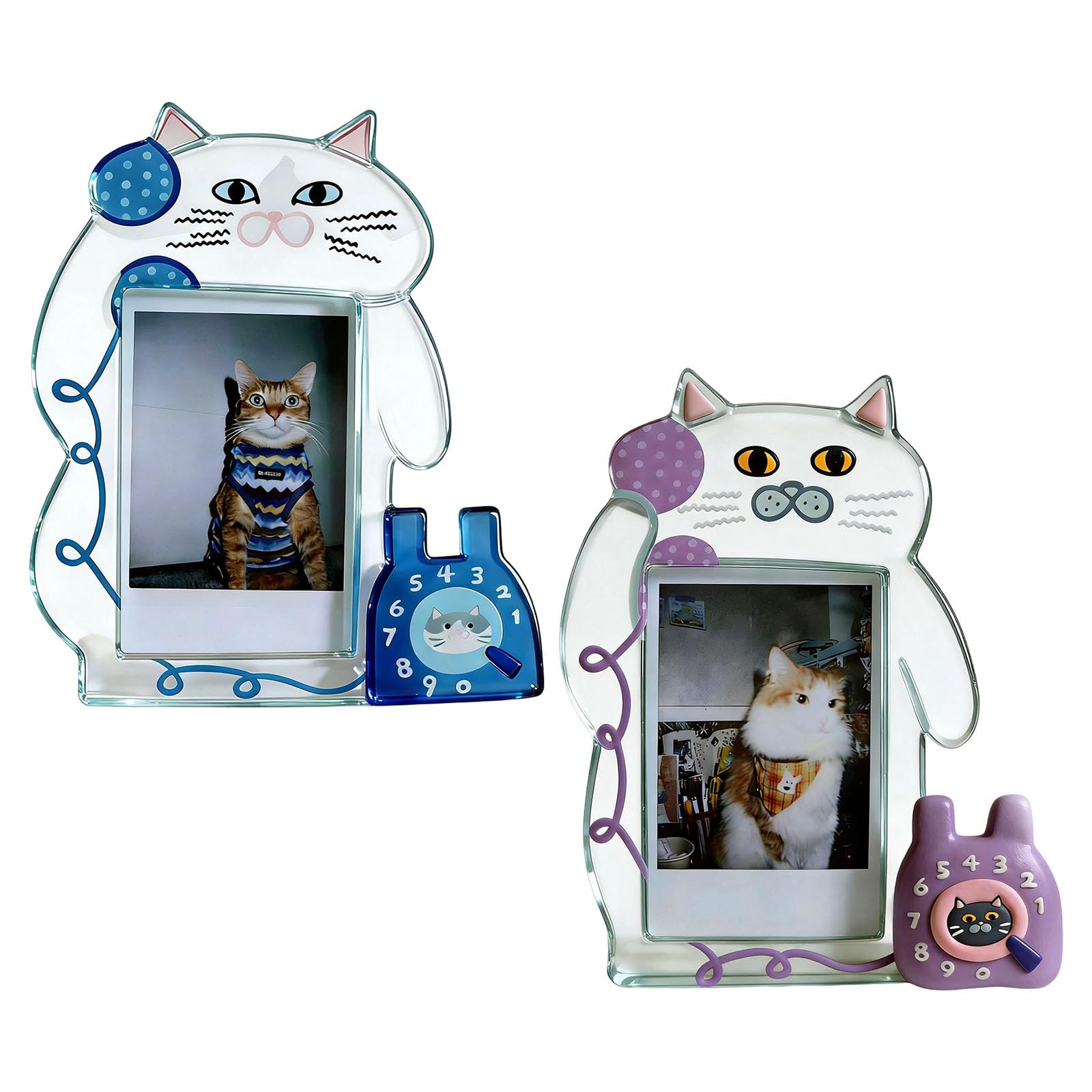 JAMIEKA Pet Photo Frame Kitten Acrylic Photo Frame Photo Display Frame Collection Desktop Decoration Ornament Home Office Decors