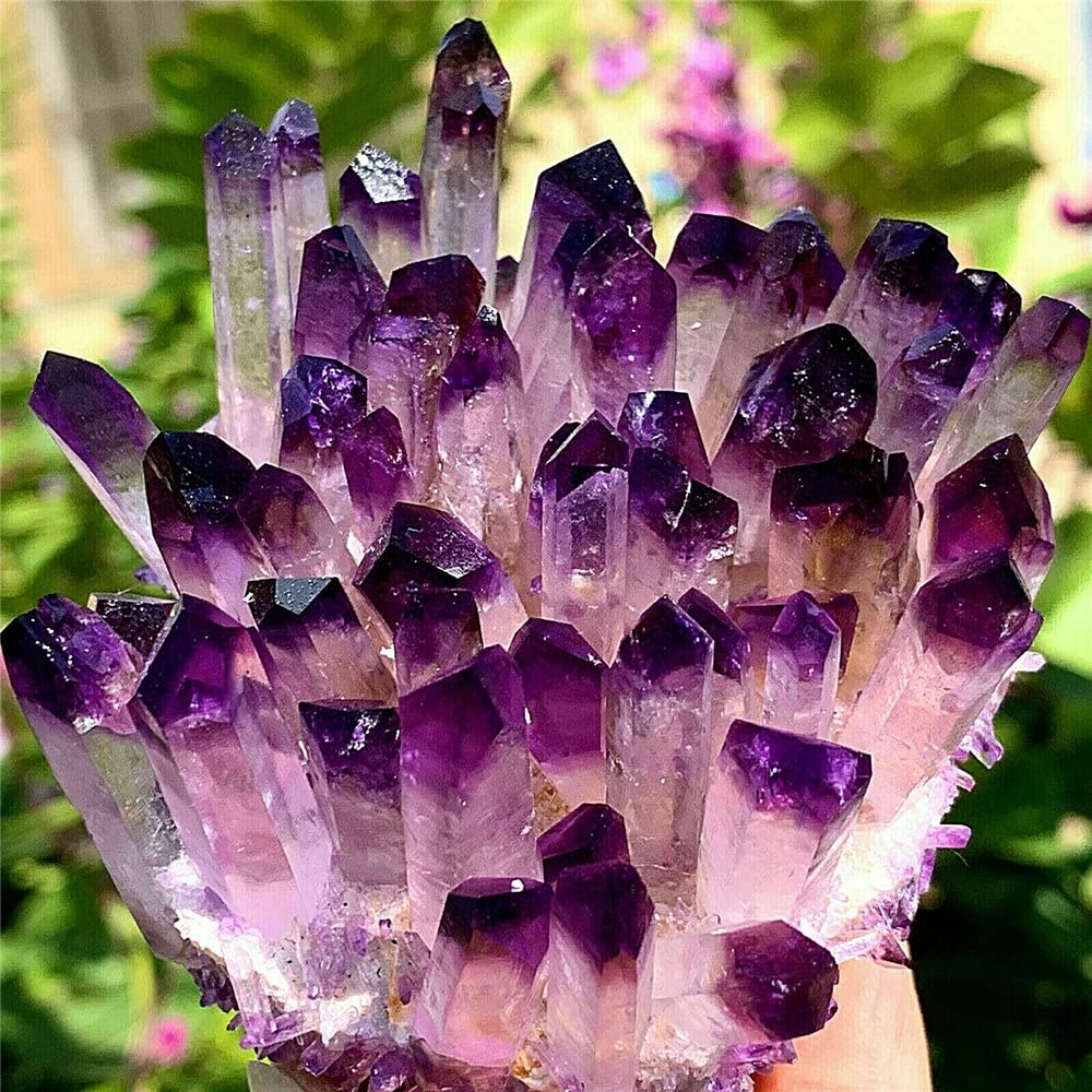 Jitem Natural Crystal Pack Of Purple Phantom Quartz Cluster