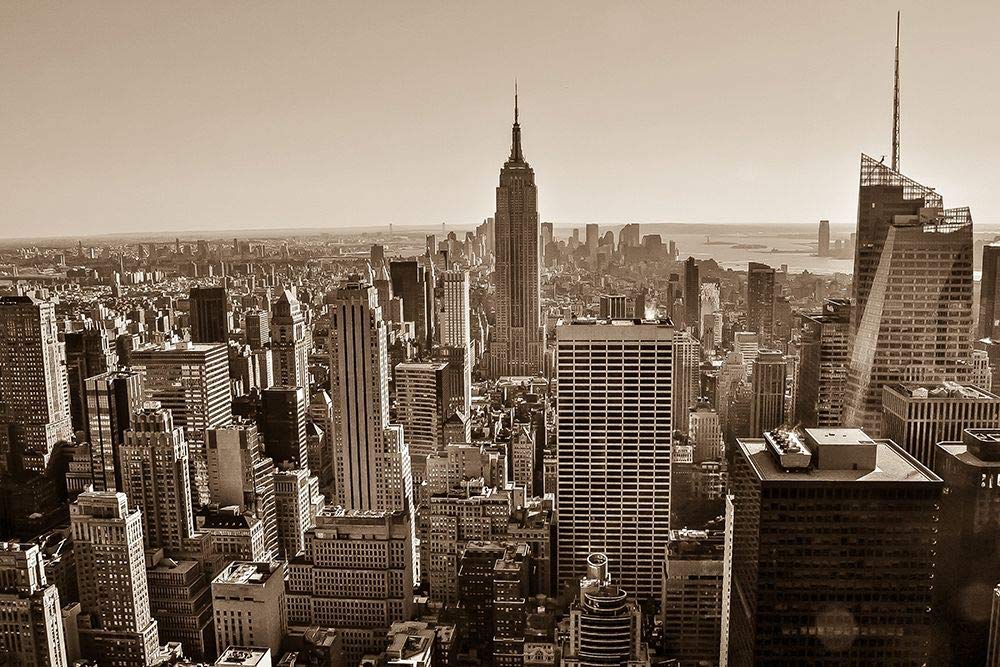 New York Sepia View Poster Print by Bill Carson Photography (36 x 24)