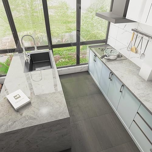 Miniatura 9 de Sinber Fregadero de cocina de 33 x 22 x 9 pulgadas con caída en un solo tazón con acero inoxidable 304 calibre 18 acabado negro HT3322S-9-B (solo