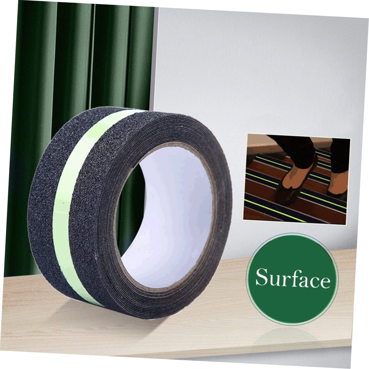 SOLUSTRE 4piezas Cinta Antideslizante Luminosa Superficie De Tape De Seguridad Nocturna Para Escaleras y Superficies Resbaladizas Para Interiores y Exteriores