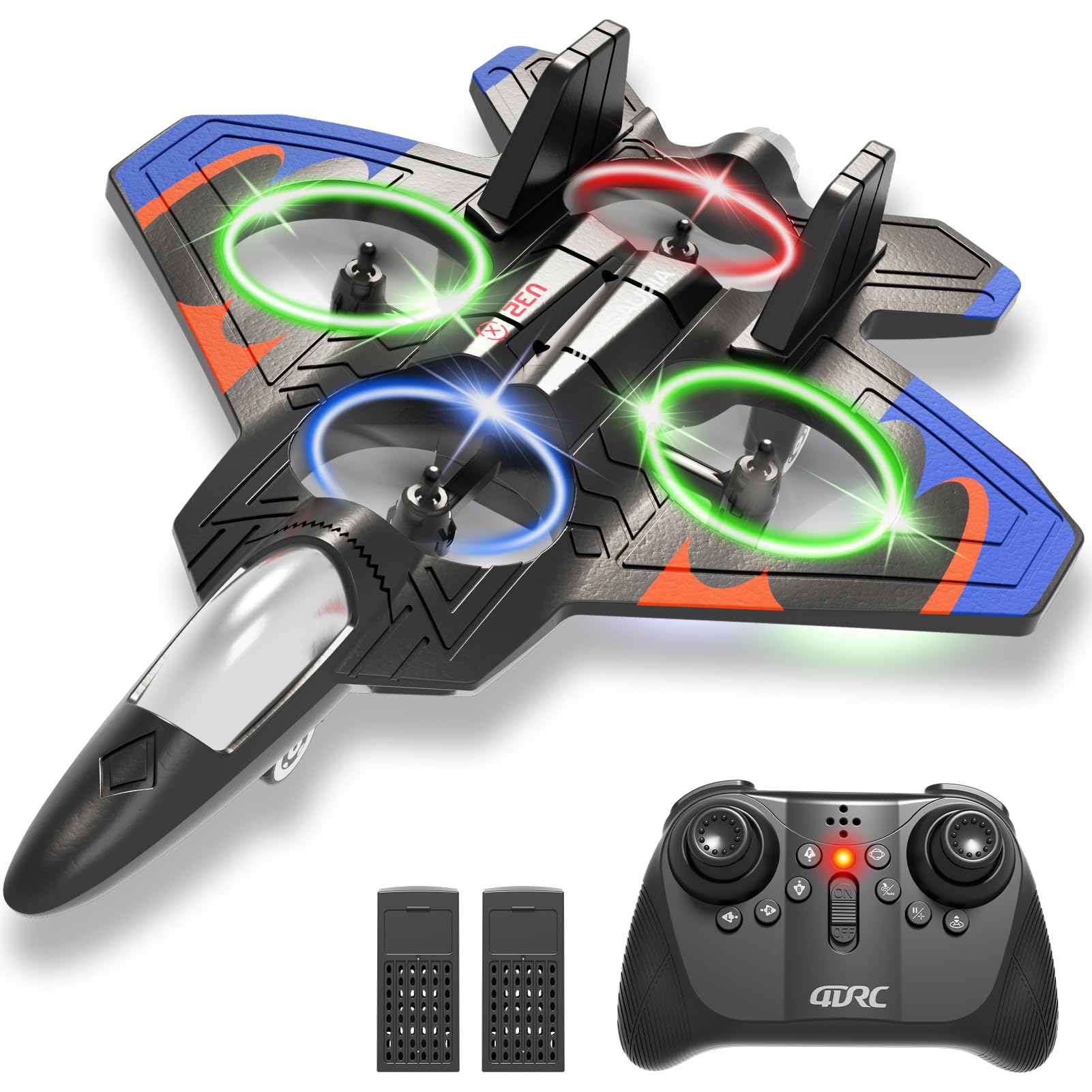 RC Plane Remote Control Airplane for Kids Adults Beginners,Blue,2Batteries