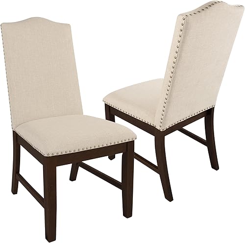 Miniatura 13 de HomePop Parsons - Silla de comedor clásica, franja de granja azul (juego de 2) Rayas azules de granja,Raya gris paloma (juego de 2),Gris ceniza