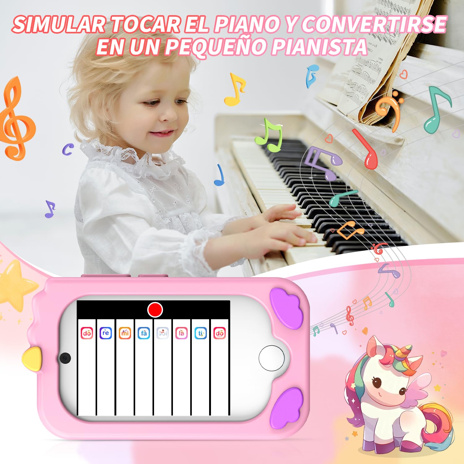 CHAKEYAKE Smartphone Camara Fotos Infantil, Teléfono Inteligente de Juguete con Táctil de 2,8", Doble Cámara, Tarjeta de 32 GB, Juegos Educativos, Audiolibro, cumpleaños para niños de 3 a 10 años