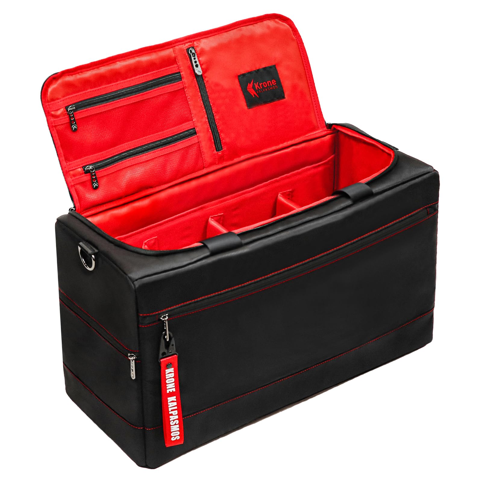 Sneaker Bag for Travel/Sneakerhead gift/Outdoor Sports Bag/Gym Bag /, A Multi-functional Travel Duffel Bag with 3 Adjustable Dividers, & Shoulder Strap,Made of Nylon, by Krone Kalpasmos-classic, Red,