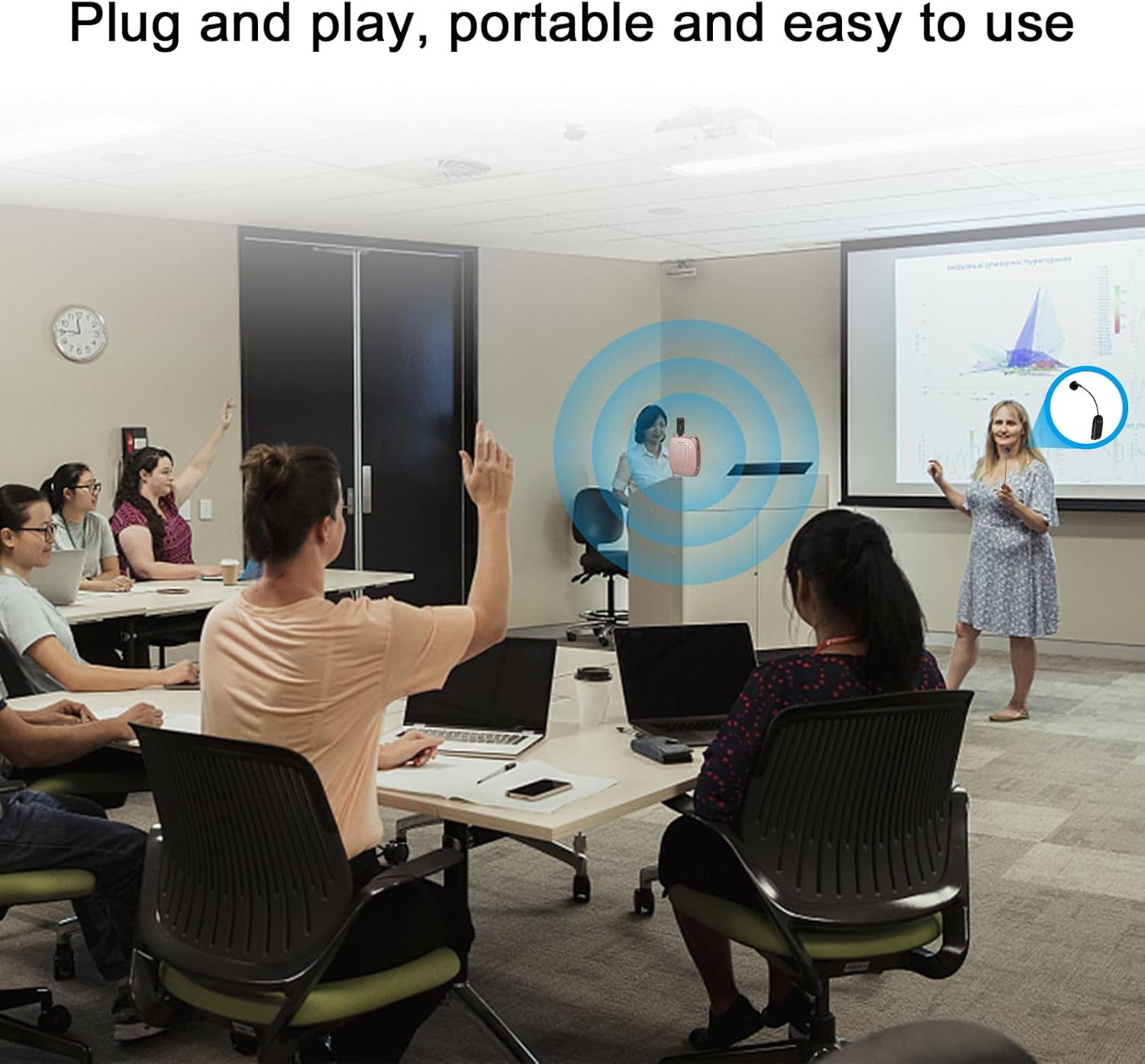 ZOWEETEK Wireless Microphone Headset,UHF Headset Mic System,165ft Range,Support Voice Amplifier,PA System,Power Amplifier etc,Suitable for Teacher,Yoga and Fitness Instructor,Training,Lecturers