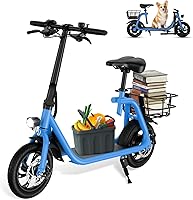 Vista 44 de SEHOMY Folding Electric Scooter with Seat for Adults, 15.5MPH, 20-Mile Range, 36V Battery, 12" Pneumatic Tire, Portable 450W Electric Scooters