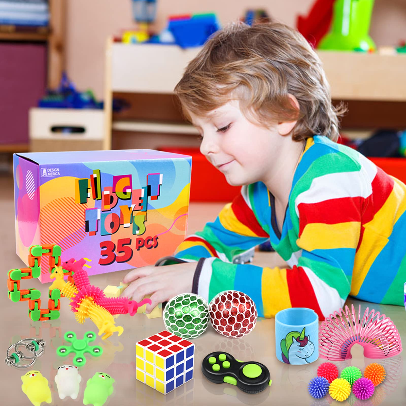 Pequeños Juguetes inquietos, Juguetes sensoriales inquietos - Juego de Inteligencia de Spring Claw - Juguetes calmantes para niños, Suministros de Esquina calmados para niños pequeños para niñas