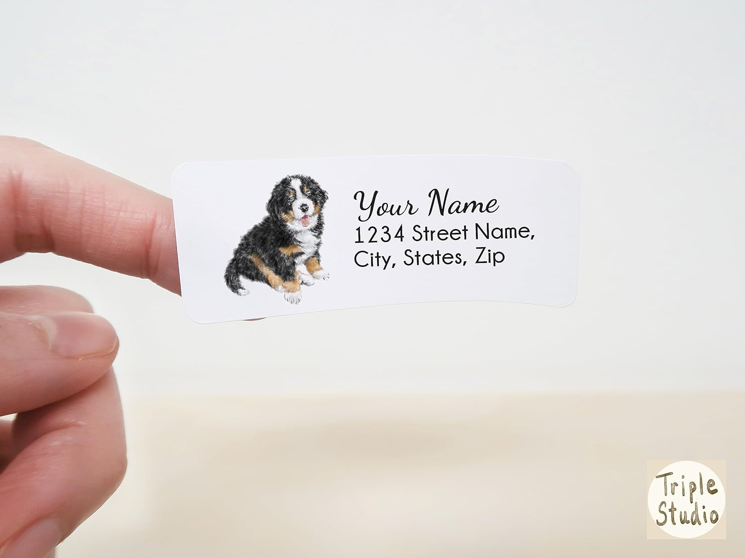 Bernese Mountain Dog Address Labels, 120 Pcs Personalized stickers with your name and address, Dog Dad or Mom Gift, Self- Adhesive Sticker (Bernese Mountain Puppy)