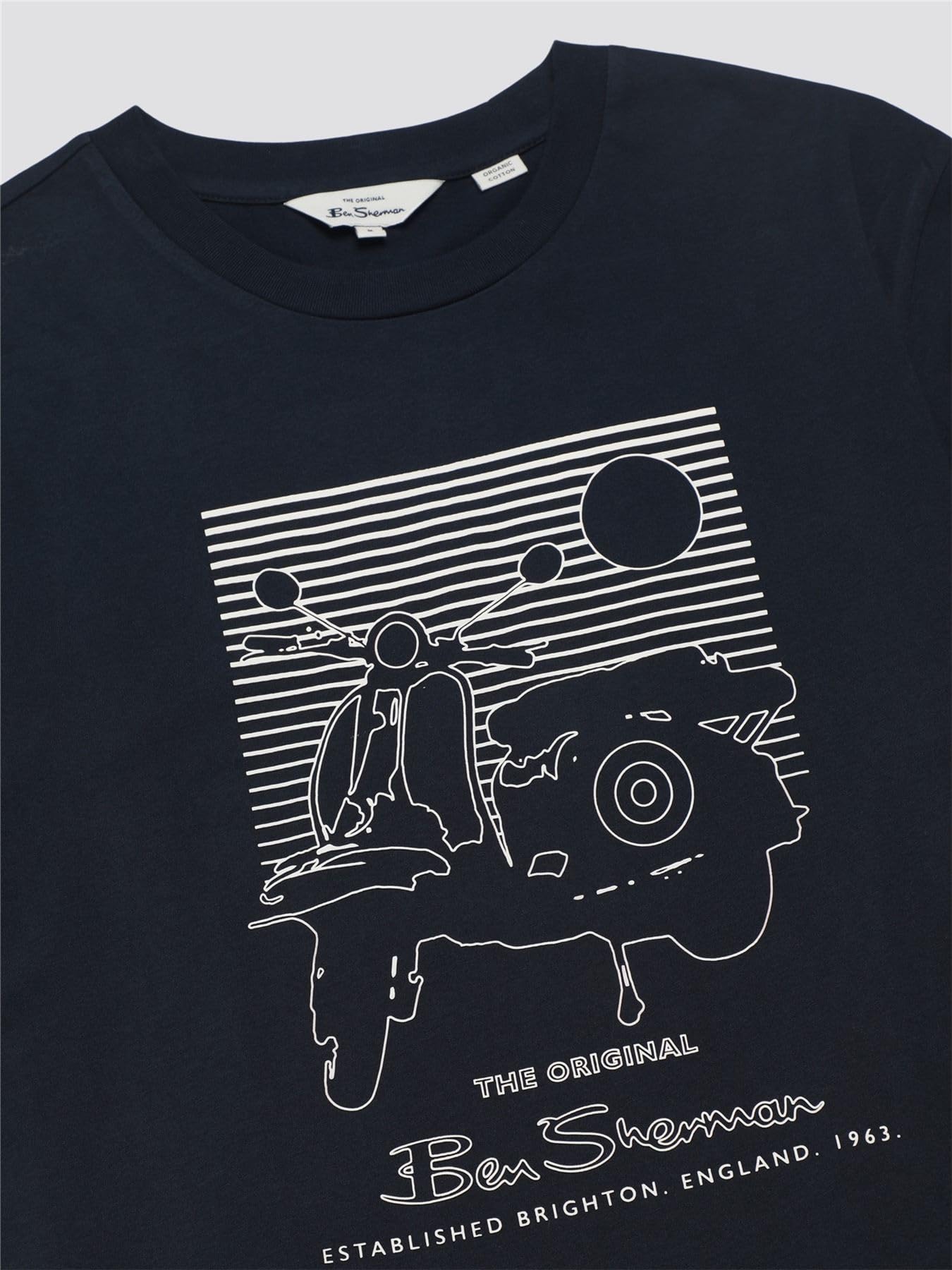 Ben Sherman Camiseta de verano de manga corta para hombre 76132 en azul marino, 2XL-5XL