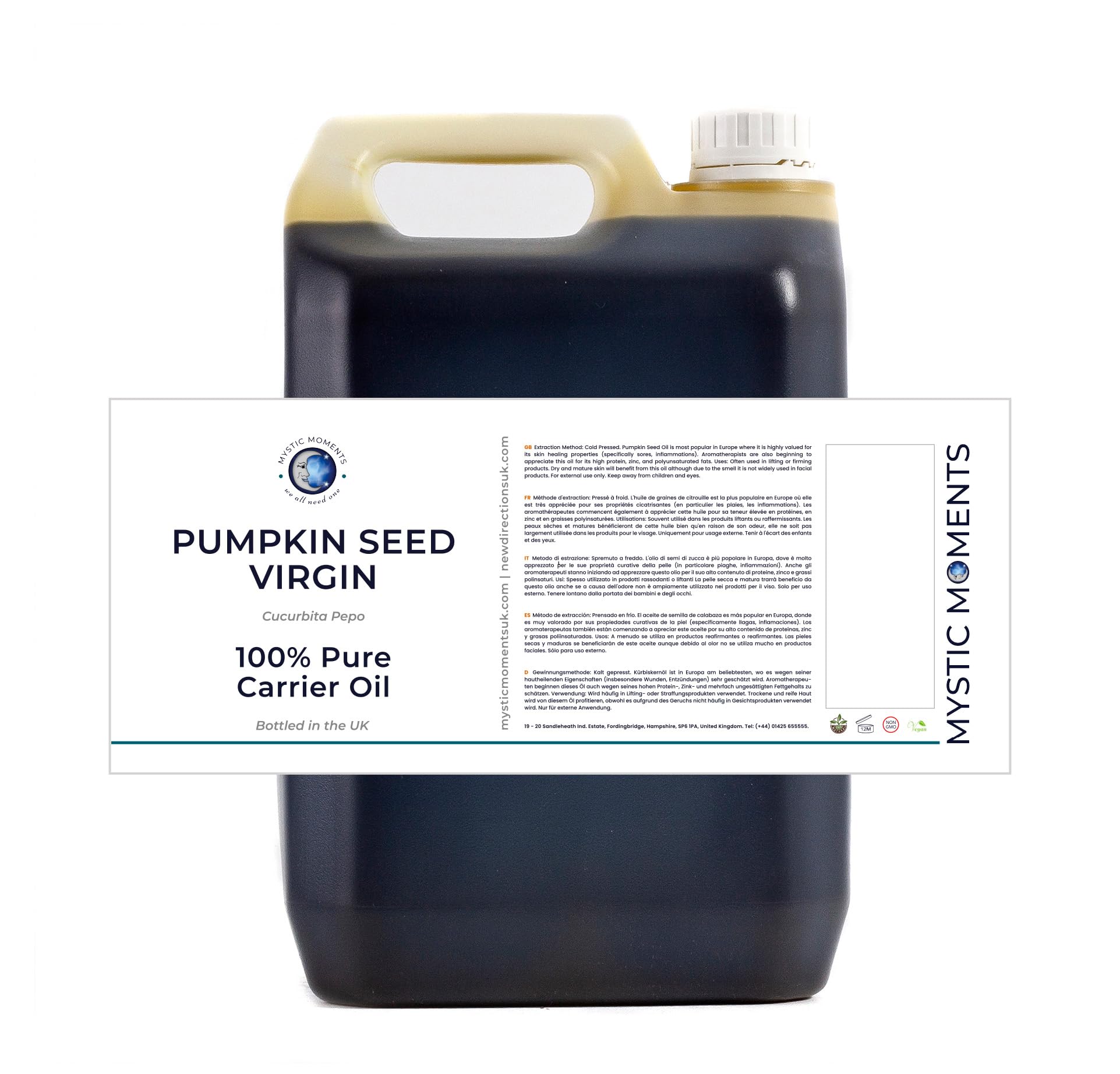 Mystic Moments | Pumpkin Seed Virgin Carrier Oil | 5 Litres