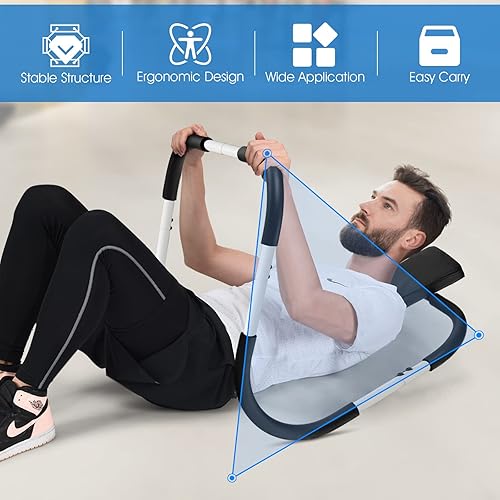 Miniatura 9 de Goplus AB Fitness Crunch, máquina abdominal portátil, ejercitador de entrenamiento para fuerza central, entrenamiento muscular, entrenador AB para