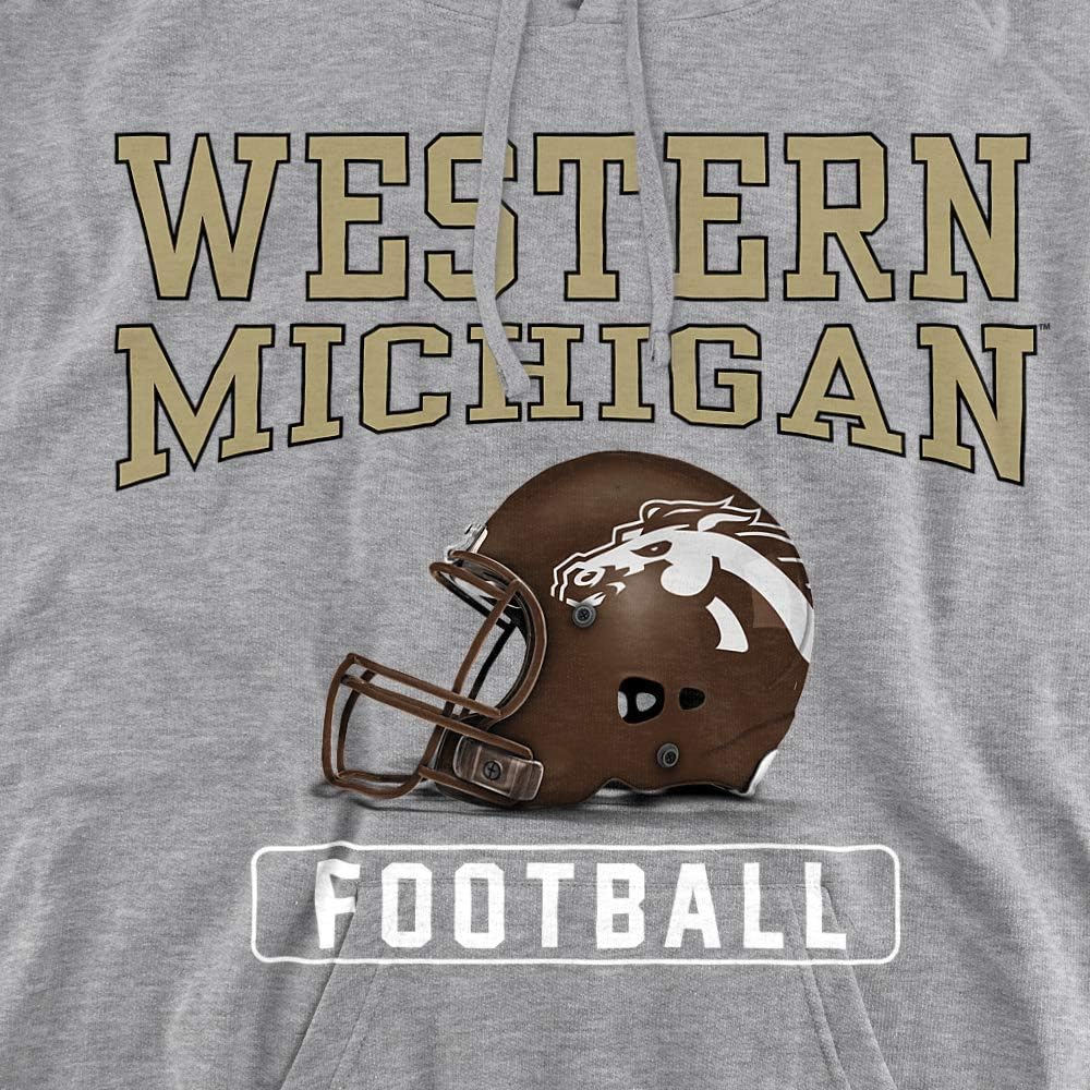 Western Michigan University Official Football Helmet Unisex Adult Pull-Over Hoodie