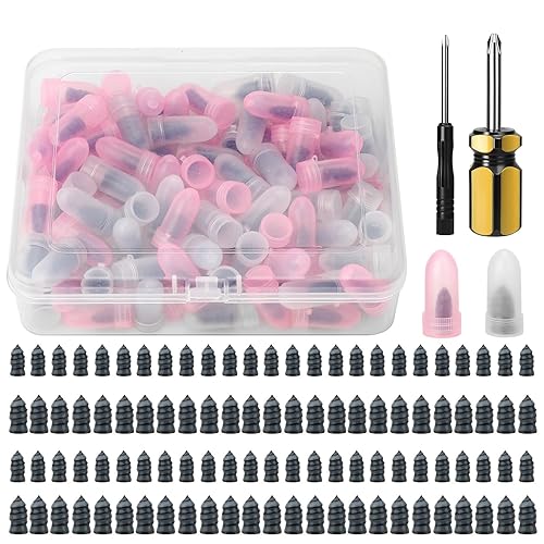 Linkstyle Kit de reparación de tapones de tornillo de neumáticos, 2 tamaños de reparación de clavos de goma para reparación de pinchazos de