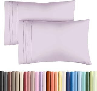 Queen Pillow Cases Set of 2 - Ultra Soft Pillowcase Covers - Light Lavender | Hotel Quality, Comfortable Bedding for Women, Men, Kids & Teens, Machine Washable Pillow Protectors, 2 Piece Set, Queen Size