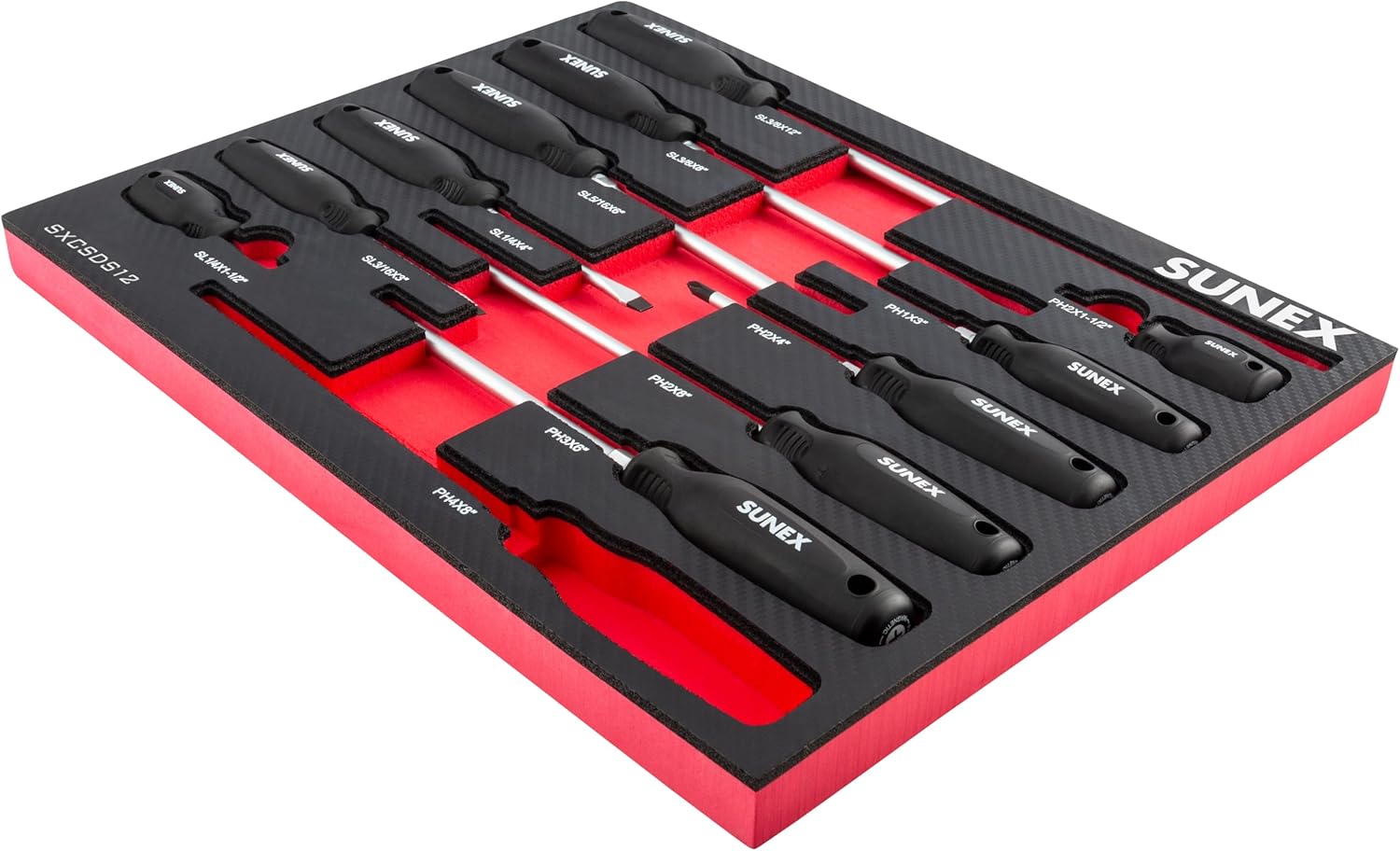 SUNEX TOOLS SXCSDS12 Phillips® & Slotted Magnetic Screwdriver Set
