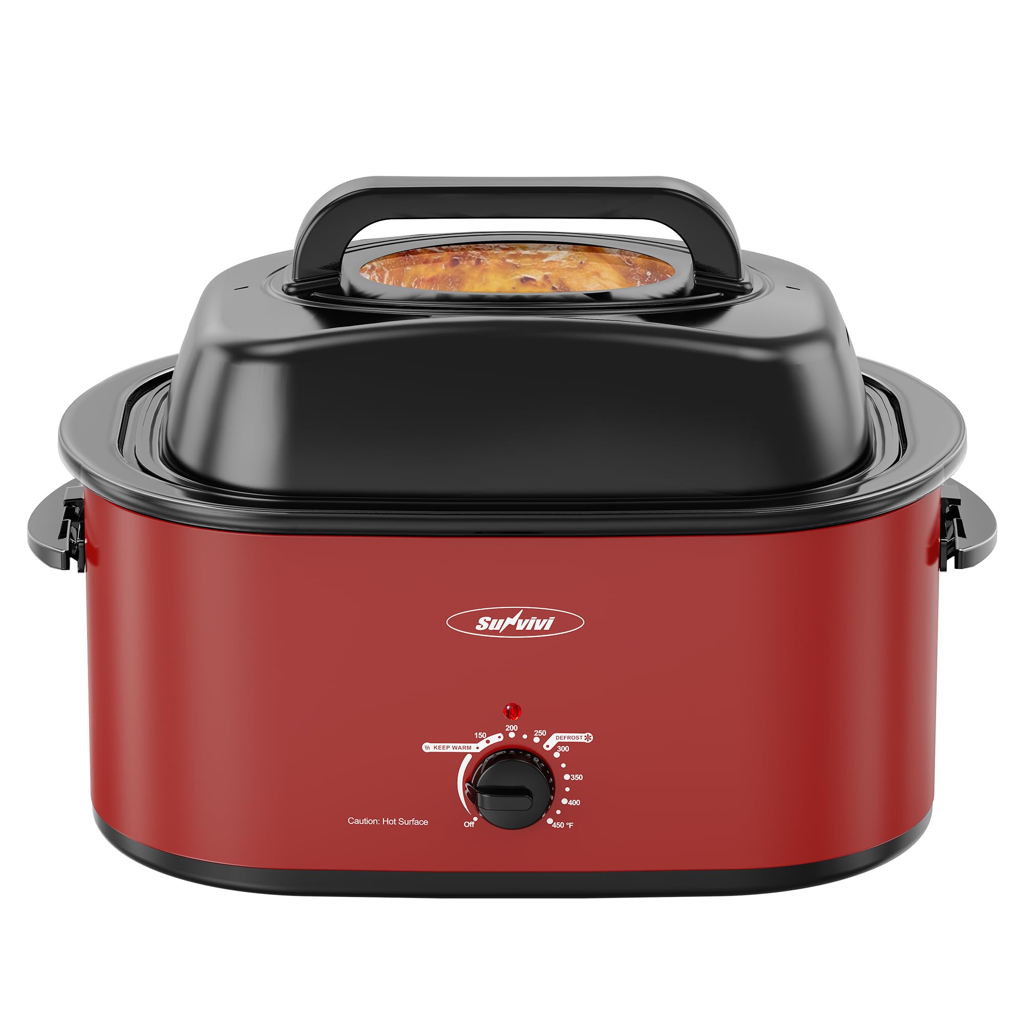 Sunvivi 28QT Roaster Oven with Self-Basting Lid, Countertop Roaster Cooker