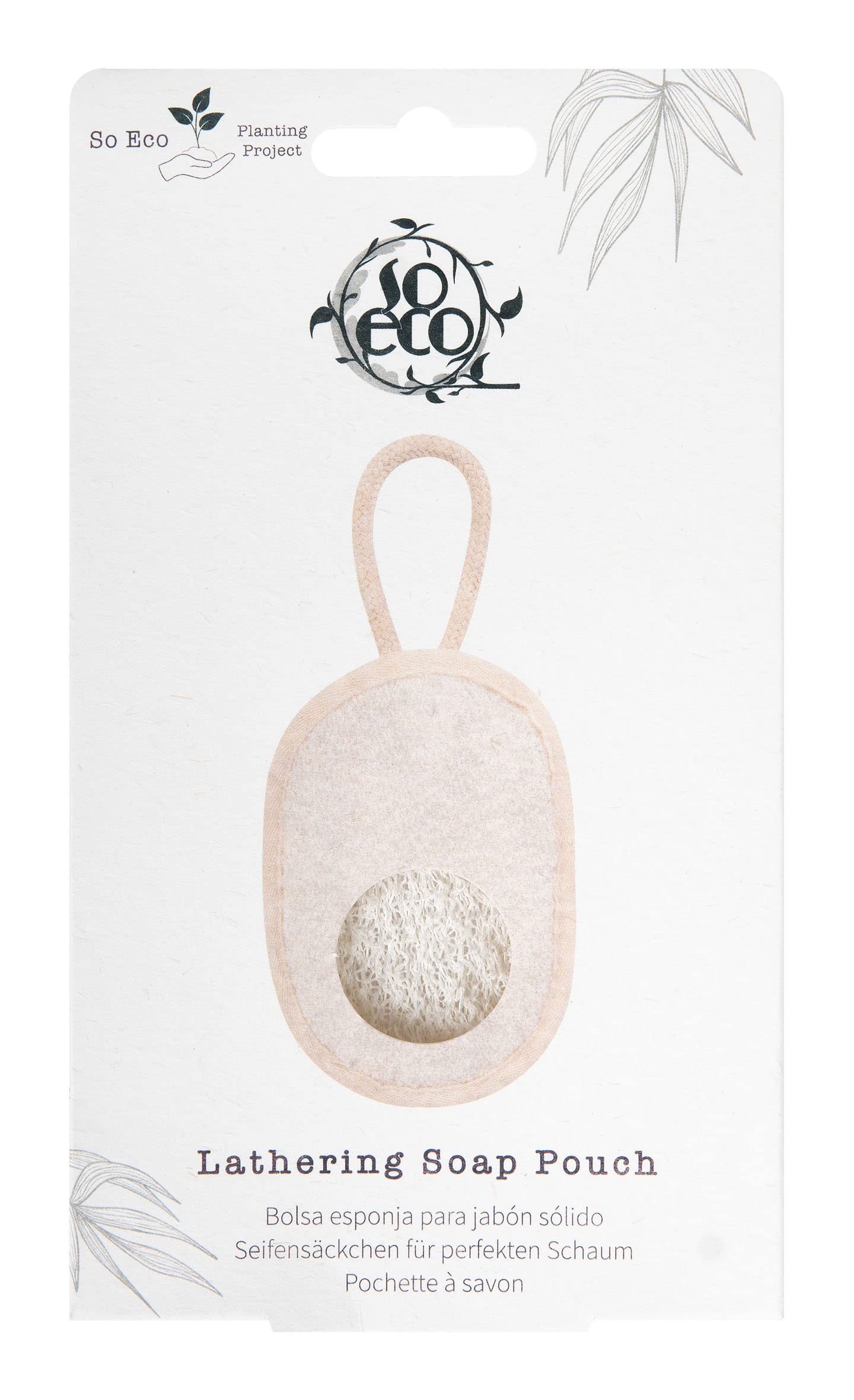So Eco Lathering Soap Pouch - Exfoliating Bag with Strap, Creates A Rich Lather & Extends Soap Life, Vegan & Cruelty Free, Made with Recycled & Organic Materials