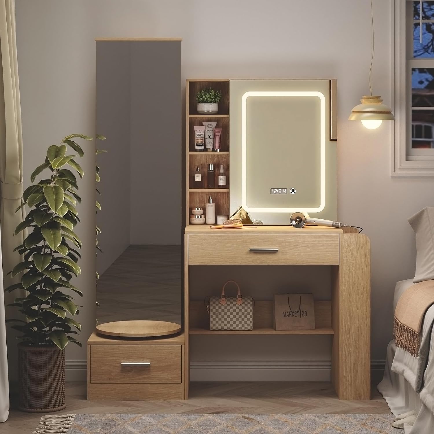 Vanity Desk Storage Features