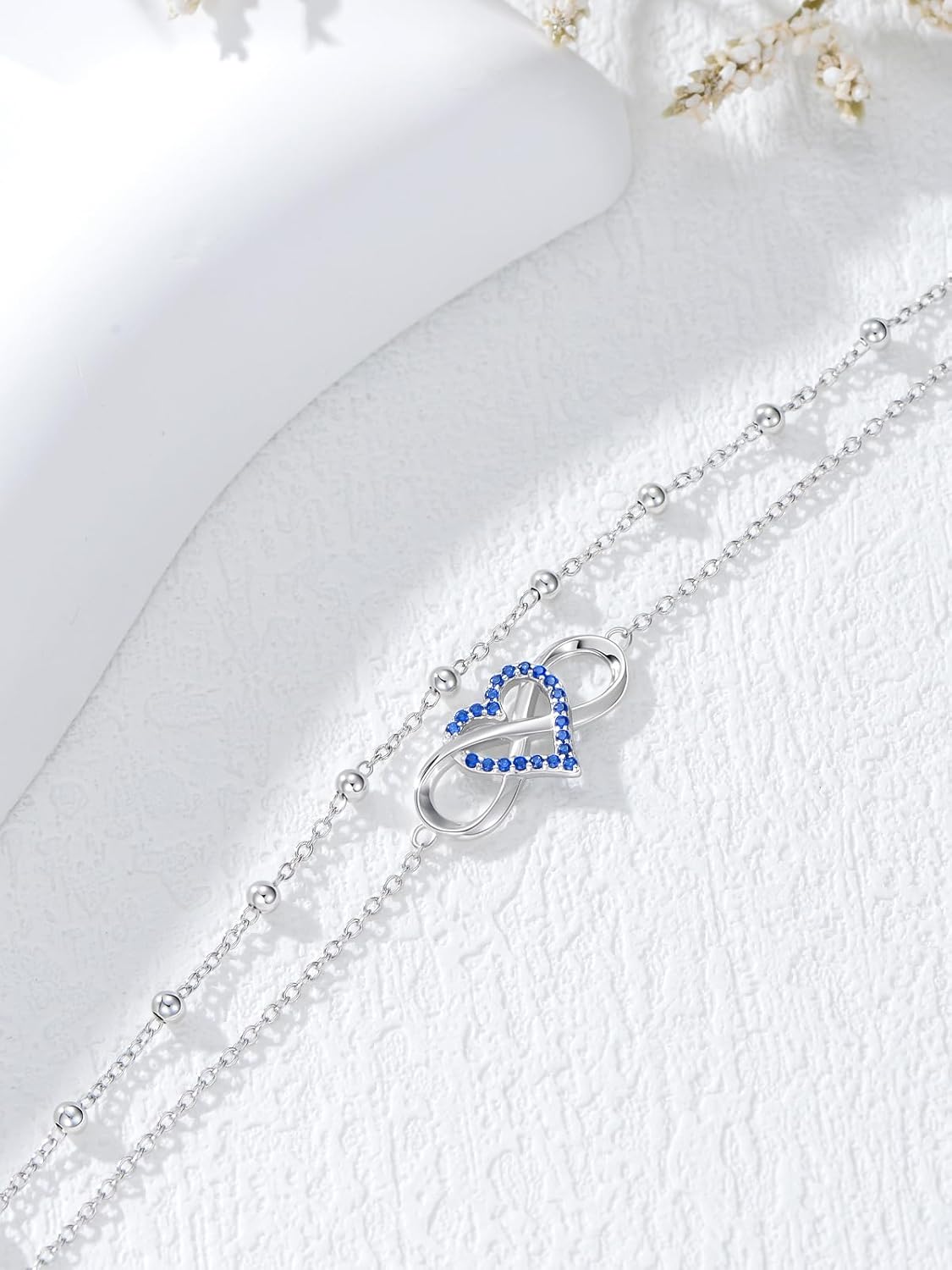 Dorunmo 925 Sterling Silver Infinity Heart Cross Circle Evil Eye Anklet Bracelets for Women Mother's Day Jewelry for Wife Girlfriend Mom Her - Image 5