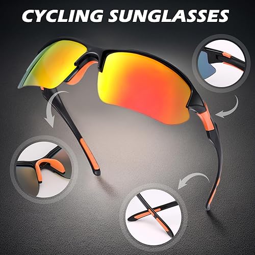 Miniatura 2 de Paquete de 4 lentes de sol deportivos polarizados para mujeres y hombres, protección UV, para correr, ciclismo, pesca, al aire libre