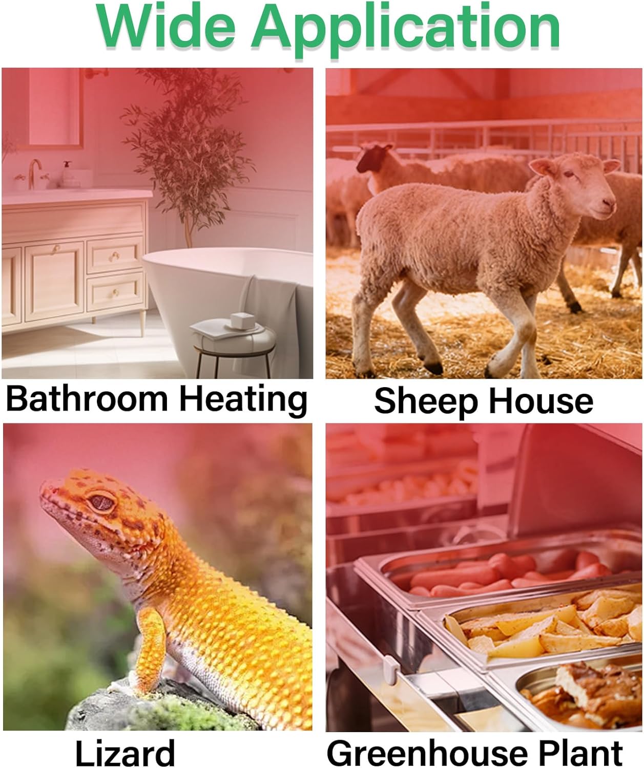 150W Infrared Heat Lamp Bulbs,Reptile Infrared Heat Emitter Red Heat Lamp Bulbs Infrared Basking Light Bulbs for Reptiles, Lizard, Tortoise, Chickens, Pets (4)