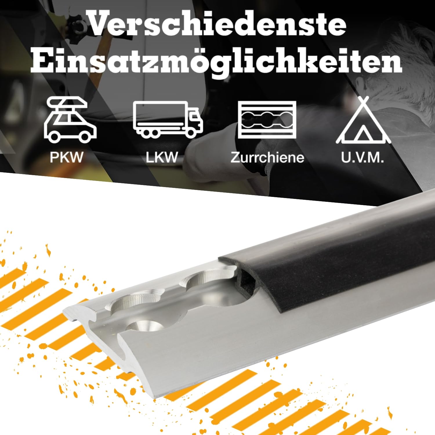 Safetytex Abdeckprofil für Airlineschienen - 30mm breit - Verschiedene längen - Abdeckung aus EPDM für Zurrschienen - 4 m
