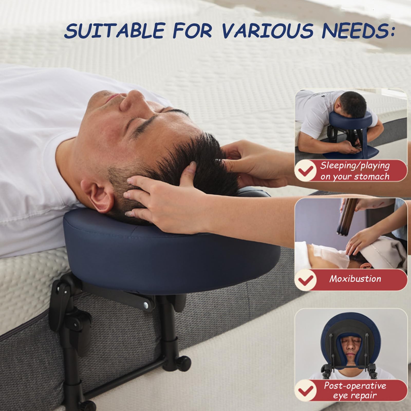 Almohada ajustable para mesa de masaje, cojín de apoyo universal para el hogar, spa y salón, ideal para recuperación de cirugía ocular con reposabrazos