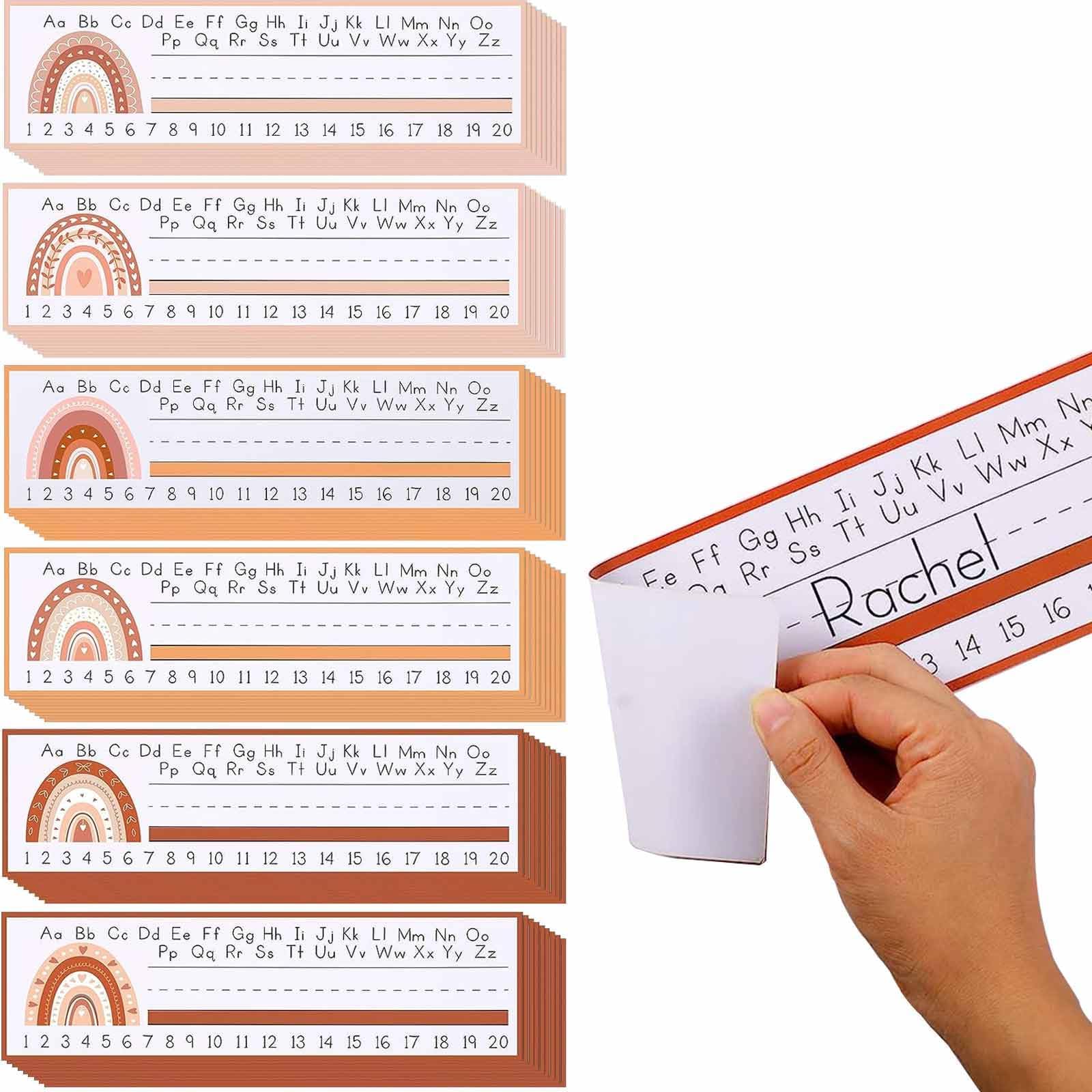 30 Name Tags Labels Boho Rainbow Self Adhesive Name