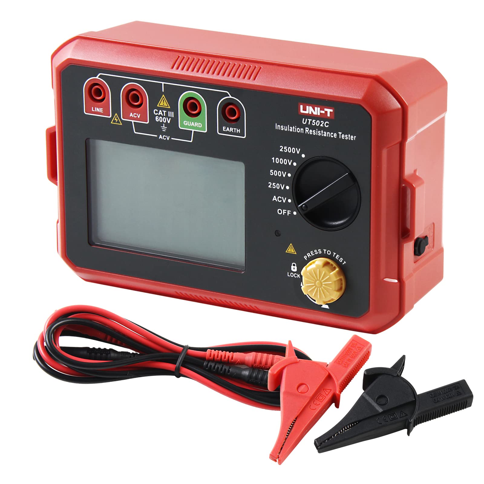 UNI-T UT502C Resistenza di Rsolamento del Display Digitale Intelligente 2500V 20.0GΩ, Gamma Automatica del Tester di Isolamento Dell'interruttore del Motore Megaohmmetro con Retroilluminazione