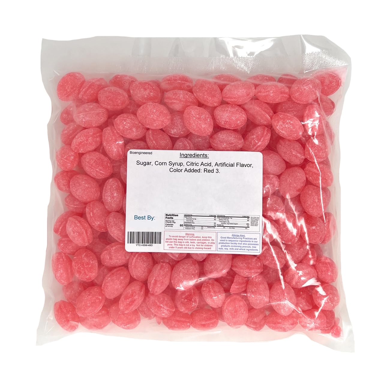 YANKEETRADERS Watermelon Hard Sanded Candy Drops, 40 Oz. Bulk Bag
