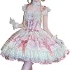 Packitcute Teens Sleeveless Lolita Dress Japanese Style Sweet Bows Lace Trim A-line Princess Party Dresses Cosplay Costume